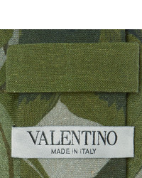olivgrüne bedruckte Krawatte von Valentino