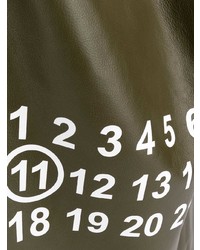 olivgrüne bedruckte Shopper Tasche aus Leder von Maison Margiela
