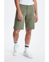 olivgrüne bedruckte Shorts von BLEND
