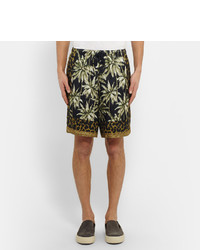 olivgrüne bedruckte Shorts von Dries Van Noten