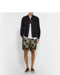 olivgrüne bedruckte Shorts von Dries Van Noten