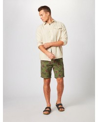 olivgrüne bedruckte Shorts von Scotch & Soda