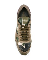 olivgrüne beschlagene niedrige Sneakers von Valentino