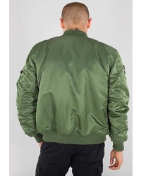 olivgrüne bestickte Bomberjacke von Alpha Industries