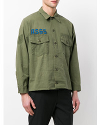olivgrüne bestickte Shirtjacke von As65