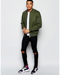 olivgrüne Bomberjacke von Asos