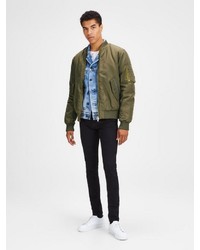 olivgrüne Bomberjacke von Jack & Jones