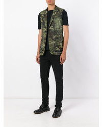 olivgrüne Camouflage ärmellose Jacke von Givenchy