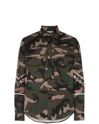 olivgrüne Camouflage Shirtjacke aus Baumwolle