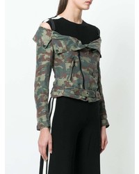 olivgrüne Camouflage Bikerjacke von Faith Connexion