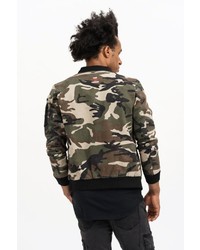 olivgrüne Camouflage Bomberjacke von TRUEPRODIGY