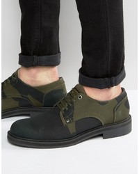 olivgrüne Camouflage Derby Schuhe von G Star
