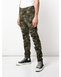 olivgrüne Camouflage enge Jeans von R13