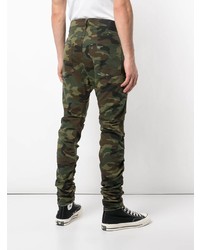 olivgrüne Camouflage enge Jeans von R13