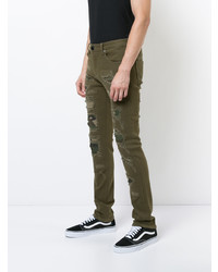 olivgrüne Camouflage enge Jeans von God's Masterful Children