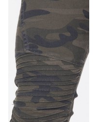 olivgrüne Camouflage enge Jeans von EX-PENT