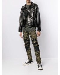 olivgrüne Camouflage enge Jeans von God's Masterful Children