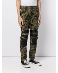 olivgrüne Camouflage enge Jeans von God's Masterful Children