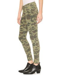 olivgrüne Camouflage enge Jeans von Hudson