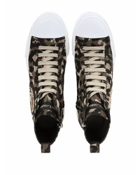 olivgrüne Camouflage hohe Sneakers von Dolce & Gabbana