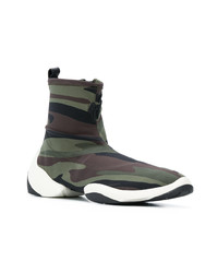 olivgrüne Camouflage hohe Sneakers von Giuseppe Zanotti Design