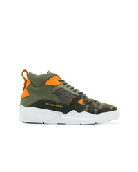 olivgrüne Camouflage hohe Sneakers von Filling Pieces