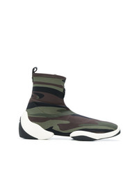 olivgrüne Camouflage hohe Sneakers von Giuseppe Zanotti Design