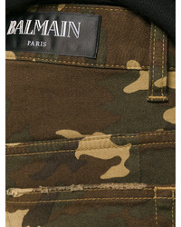 olivgrüne Camouflage Hose von Balmain