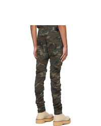 olivgrüne Camouflage Jeans von R13