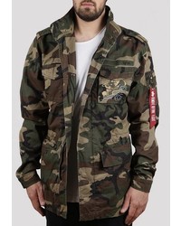 olivgrüne Camouflage Militärjacke von Alpha Industries