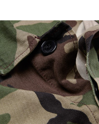 olivgrüne Camouflage Militärjacke von Saint Laurent