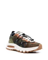 olivgrüne Camouflage niedrige Sneakers von DSQUARED2