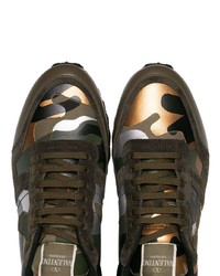 olivgrüne Camouflage niedrige Sneakers von Valentino