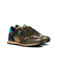 olivgrüne Camouflage niedrige Sneakers von Valentino