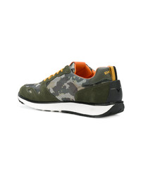 olivgrüne Camouflage niedrige Sneakers von Diesel