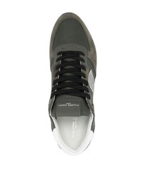 olivgrüne Camouflage niedrige Sneakers von Philippe Model Paris