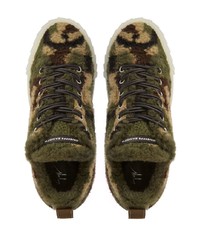 olivgrüne Camouflage Segeltuch niedrige Sneakers von Giuseppe Zanotti