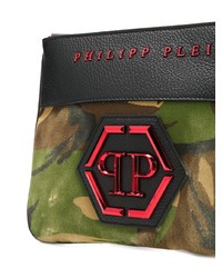 olivgrüne Camouflage Segeltuch Umhängetasche von Philipp Plein