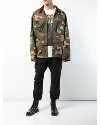 olivgrüne Camouflage Shirtjacke von R13