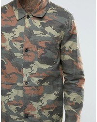 olivgrüne Camouflage Shirtjacke von Asos