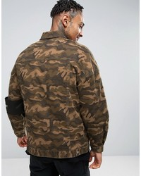 olivgrüne Camouflage Shirtjacke