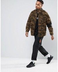 olivgrüne Camouflage Shirtjacke