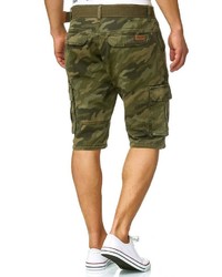 olivgrüne Camouflage Shorts von INDICODE