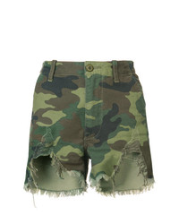 olivgrüne Camouflage Shorts von R13