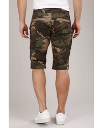 olivgrüne Camouflage Shorts von Redbridge