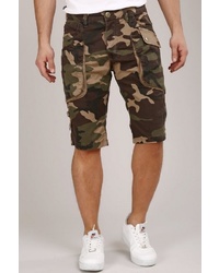 olivgrüne Camouflage Shorts von Redbridge