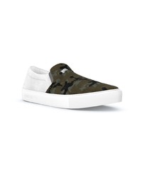 olivgrüne Camouflage Slip-On Sneakers