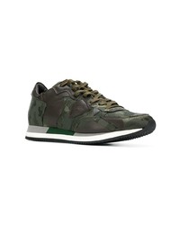 olivgrüne Camouflage Sportschuhe von Philippe Model