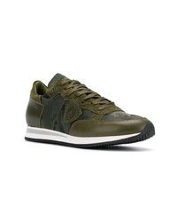 olivgrüne Camouflage Sportschuhe von Philippe Model