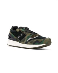 olivgrüne Camouflage Wildleder niedrige Sneakers von Polo Ralph Lauren